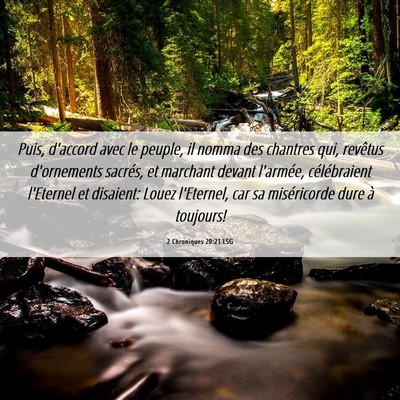Picture 06 - 2 Chroniques 20:21 LSG - Puis, d'accord avec le peuple, il nomma des - Bible Verse Picture