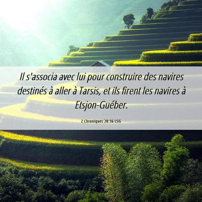 Picture 06 - 2 Chroniques 20:36 LSG - Il s'associa avec lui pour construire des navires - Bible Verse Picture