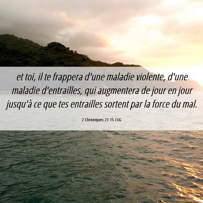 Picture 06 - 2 Chroniques 21:15 LSG - et toi, il te frappera d'une maladie violente, - Bible Verse Picture