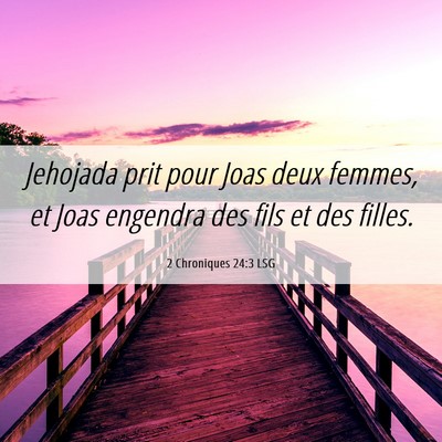 Picture 06 - 2 Chroniques 24:3 LSG - Jehojada prit pour Joas deux femmes, et Joas - Bible Verse Picture