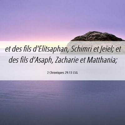 Picture 06 - 2 Chroniques 29:13 LSG - et des fils d'Elitsaphan, Schimri et Jeïel; et - Bible Verse Picture