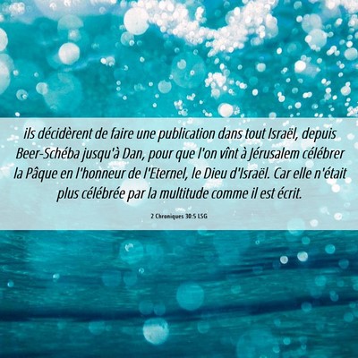 Picture 06 - 2 Chroniques 30:5 LSG - ils décidèrent de faire une publication dans - Bible Verse Picture