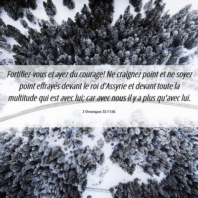 Picture 06 - 2 Chroniques 32:7 LSG - Fortifiez-vous et ayez du courage! Ne craignez - Bible Verse Picture
