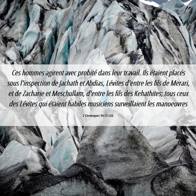 Picture 06 - 2 Chroniques 34:12 LSG - Ces hommes agirent avec probité dans leur - Bible Verse Picture