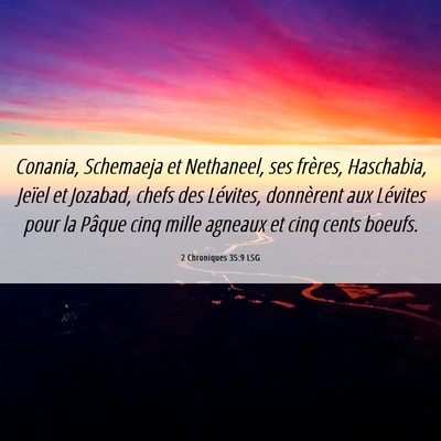 Picture 06 - 2 Chroniques 35:9 LSG - Conania, Schemaeja et Nethaneel, ses frères, - Bible Verse Picture