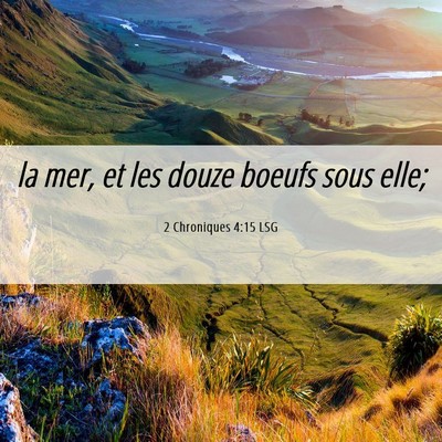 Picture 06 - 2 Chroniques 4:15 LSG - la mer, et les douze boeufs sous - Bible Verse Picture