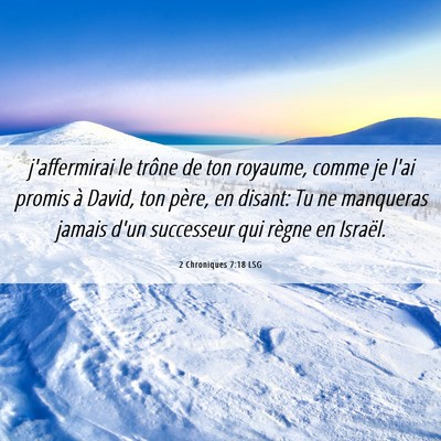 Picture 06 - 2 Chroniques 7:18 LSG - j'affermirai le trône de ton royaume, comme je - Bible Verse Picture