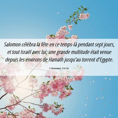 Picture 06 - 2 Chroniques 7:8 LSG - Salomon célébra la fête en ce temps-là - Bible Verse Picture