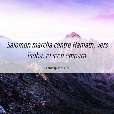 Picture 06 - 2 Chroniques 8:3 LSG - Salomon marcha contre Hamath, vers Tsoba, et s'en - Bible Verse Picture
