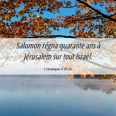 Picture 06 - 2 Chroniques 9:30 LSG - Salomon régna quarante ans à Jérusalem sur - Bible Verse Picture