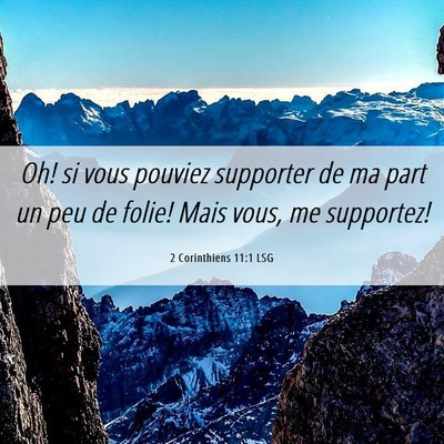 Picture 06 - 2 Corinthiens 11:1 LSG - Oh! si vous pouviez supporter de ma part un peu - Bible Verse Picture