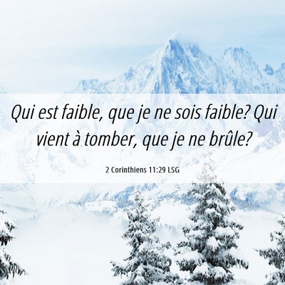 Picture 06 - 2 Corinthiens 11:29 LSG - Qui est faible, que je ne sois faible? Qui vient - Bible Verse Picture