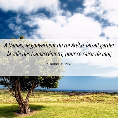 Picture 06 - 2 Corinthiens 11:32 LSG - A Damas, le gouverneur du roi Arétas faisait - Bible Verse Picture