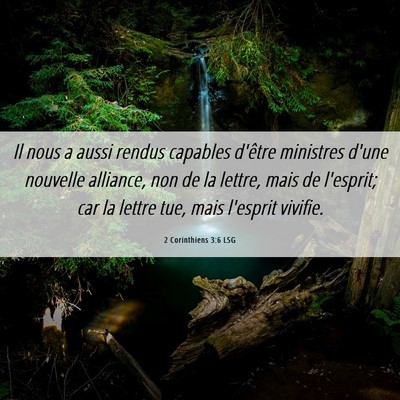 Picture 06 - 2 Corinthiens 3:6 LSG - Il nous a aussi rendus capables d'être ministres - Bible Verse Picture