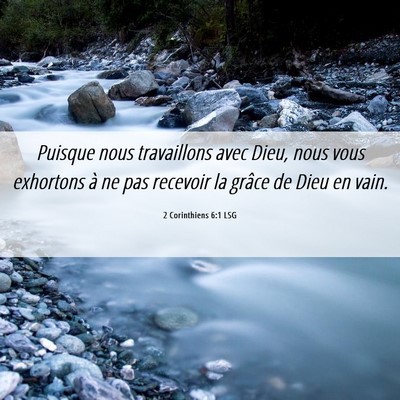 Picture 06 - 2 Corinthiens 6:1 LSG - Puisque nous travaillons avec Dieu, nous vous - Bible Verse Picture