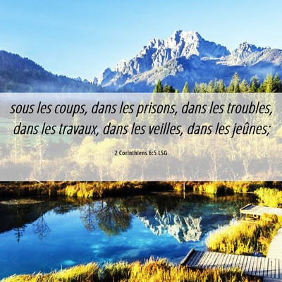 Picture 06 - 2 Corinthiens 6:5 LSG - sous les coups, dans les prisons, dans les - Bible Verse Picture