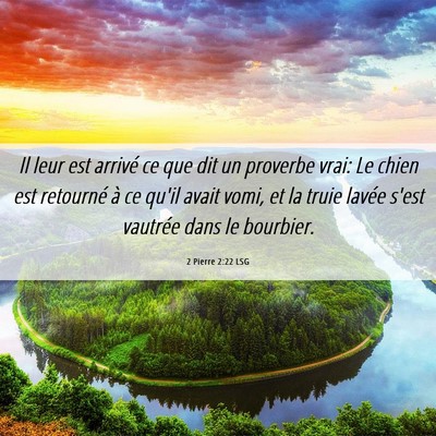 Picture 06 - 2 Pierre 2:22 LSG - Il leur est arrivé ce que dit un proverbe vrai: - Bible Verse Picture