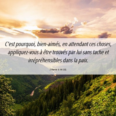 Picture 06 - 2 Pierre 3:14 LSG - C'est pourquoi, bien-aimés, en attendant ces - Bible Verse Picture