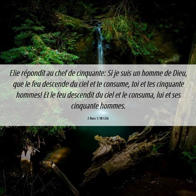 Picture 06 - 2 Rois 1:10 LSG - Elie répondit au chef de cinquante: Si je suis - Bible Verse Picture