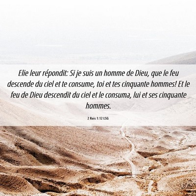 Picture 06 - 2 Rois 1:12 LSG - Elie leur répondit: Si je suis un homme de Dieu, - Bible Verse Picture