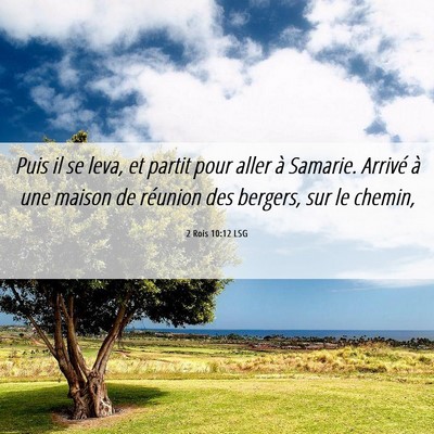 Picture 06 - 2 Rois 10:12 LSG - Puis il se leva, et partit pour aller à Samarie. - Bible Verse Picture