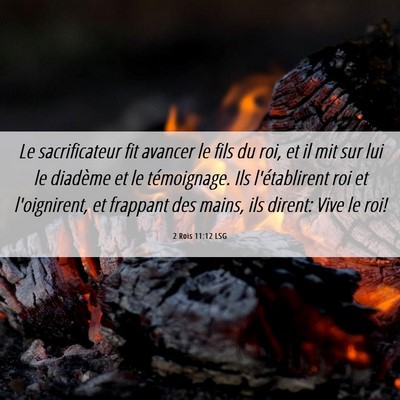 Picture 06 - 2 Rois 11:12 LSG - Le sacrificateur fit avancer le fils du roi, et - Bible Verse Picture