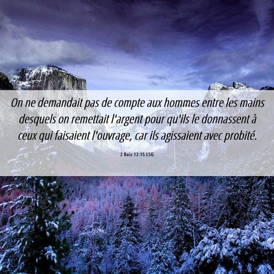 Picture 06 - 2 Rois 12:15 LSG - On ne demandait pas de compte aux hommes entre - Bible Verse Picture