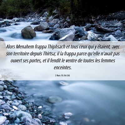 Picture 06 - 2 Rois 15:16 LSG - Alors Menahem frappa Thiphsach et tous ceux qui y - Bible Verse Picture