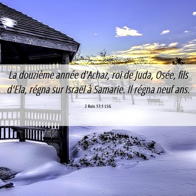 Picture 06 - 2 Rois 17:1 LSG - La douzième année d'Achaz, roi de Juda, Osée, - Bible Verse Picture