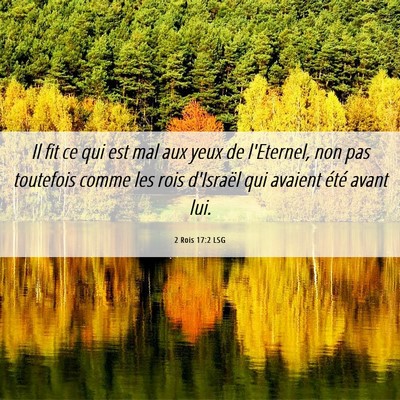 Picture 06 - 2 Rois 17:2 LSG - Il fit ce qui est mal aux yeux de l'Eternel, non - Bible Verse Picture