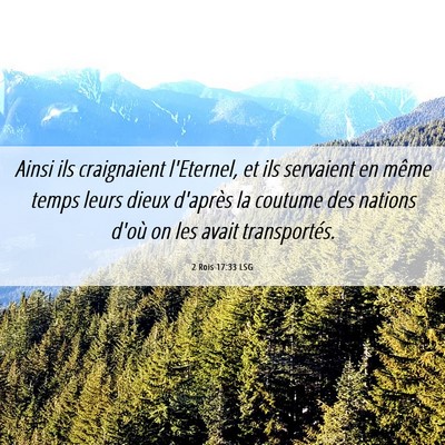 Picture 06 - 2 Rois 17:33 LSG - Ainsi ils craignaient l'Eternel, et ils servaient - Bible Verse Picture
