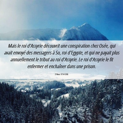 Picture 06 - 2 Rois 17:4 LSG - Mais le roi d'Assyrie découvrit une conspiration - Bible Verse Picture