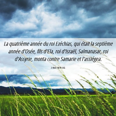 Picture 06 - 2 Rois 18:9 LSG - La quatrième année du roi Ezéchias, qui était - Bible Verse Picture