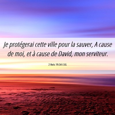 Picture 06 - 2 Rois 19:34 LSG - Je protégerai cette ville pour la sauver, A - Bible Verse Picture