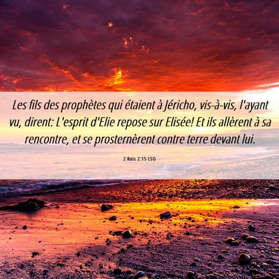 Picture 06 - 2 Rois 2:15 LSG - Les fils des prophètes qui étaient à Jéricho, - Bible Verse Picture