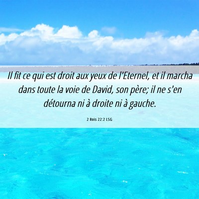 Picture 06 - 2 Rois 22:2 LSG - Il fit ce qui est droit aux yeux de l'Eternel, et - Bible Verse Picture