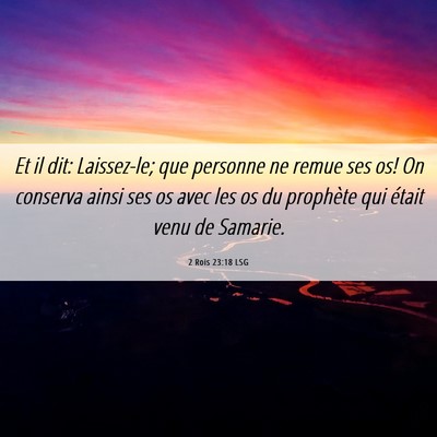 Picture 06 - 2 Rois 23:18 LSG - Et il dit: Laissez-le; que personne ne remue ses - Bible Verse Picture