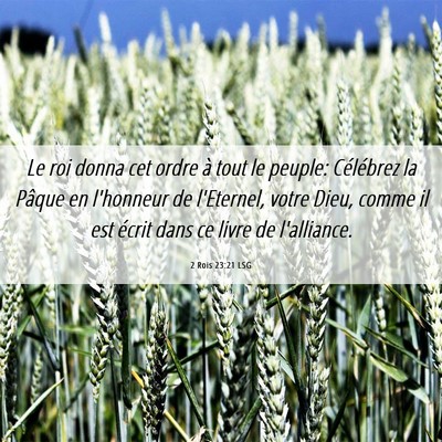 Picture 06 - 2 Rois 23:21 LSG - Le roi donna cet ordre à tout le peuple: - Bible Verse Picture