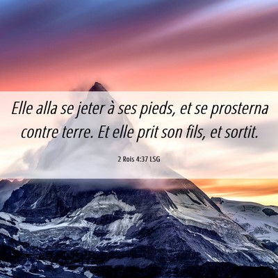 Picture 06 - 2 Rois 4:37 LSG - Elle alla se jeter à ses pieds, et se prosterna - Bible Verse Picture