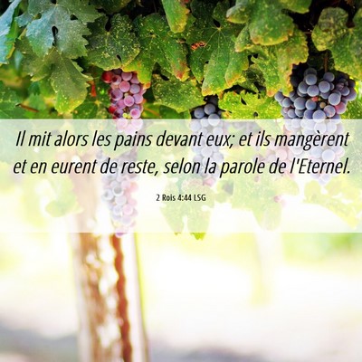Picture 06 - 2 Rois 4:44 LSG - Il mit alors les pains devant eux; et ils - Bible Verse Picture