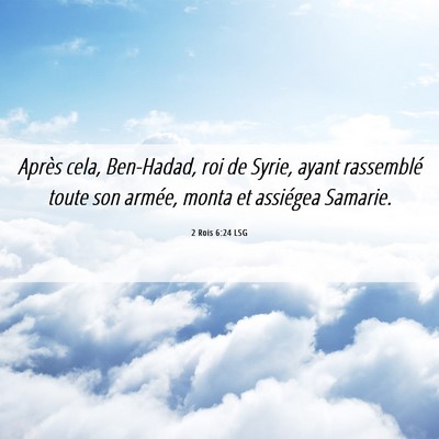 Picture 06 - 2 Rois 6:24 LSG - Après cela, Ben-Hadad, roi de Syrie, ayant - Bible Verse Picture
