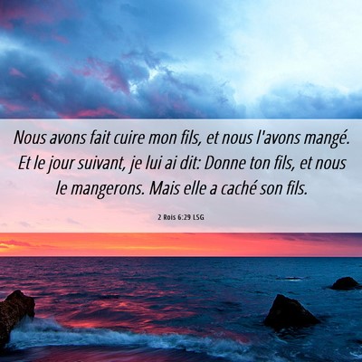 Picture 06 - 2 Rois 6:29 LSG - Nous avons fait cuire mon fils, et nous l'avons - Bible Verse Picture
