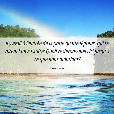 Picture 06 - 2 Rois 7:3 LSG - Il y avait à l'entrée de la porte quatre - Bible Verse Picture