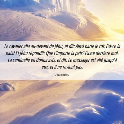 Picture 06 - 2 Rois 9:18 LSG - Le cavalier alla au-devant de Jéhu, et dit: - Bible Verse Picture