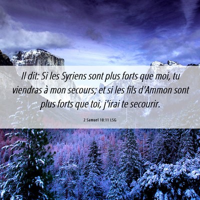 Picture 06 - 2 Samuel 10:11 LSG - Il dit: Si les Syriens sont plus forts que moi, - Bible Verse Picture