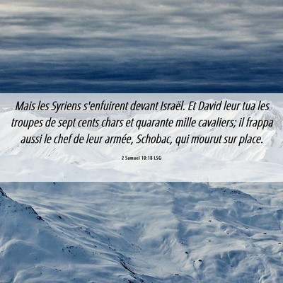Picture 06 - 2 Samuel 10:18 LSG - Mais les Syriens s'enfuirent devant Israël. Et - Bible Verse Picture
