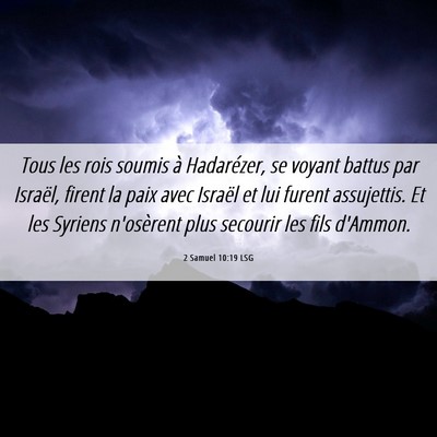 Picture 06 - 2 Samuel 10:19 LSG - Tous les rois soumis à Hadarézer, se voyant - Bible Verse Picture