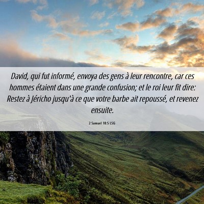 Picture 06 - 2 Samuel 10:5 LSG - David, qui fut informé, envoya des gens à leur - Bible Verse Picture