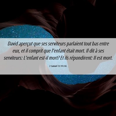 Picture 06 - 2 Samuel 12:19 LSG - David aperçut que ses serviteurs parlaient tout - Bible Verse Picture