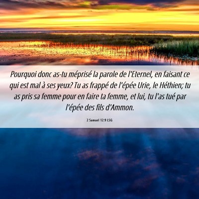 Picture 06 - 2 Samuel 12:9 LSG - Pourquoi donc as-tu méprisé la parole de - Bible Verse Picture